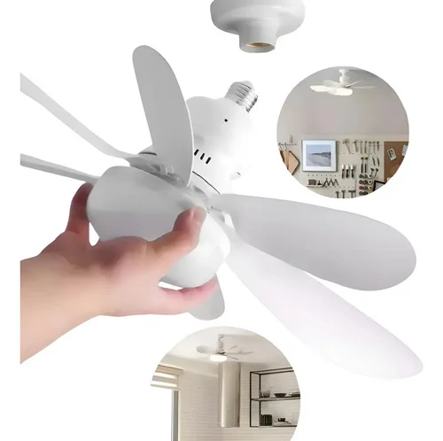 Ventilador Teto E27 Lâmpada Led Silencioso 45 80w 127/220v 45 Cm 127/220v