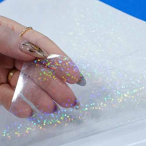 Vinil Holográfico Laminação Frio A4 160g Filme Transparente Glitter - 10 Folhas