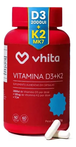 Vitamina D3 2000ui + K2 MK7 60 cápsulas Vhita