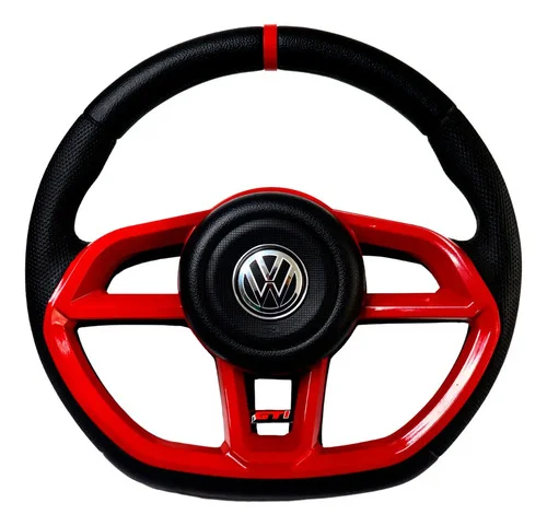Volante Vermelho Gti Racing Gol Parati Saveiro G5 G6 C/ Cubo