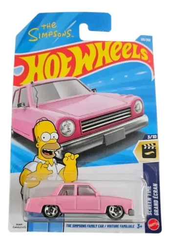 W Hot Wheels Miniatura Carro Rosa Da Família Simpsons S