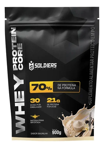 Whey Core 70% Proteína Concentrada Baunilha 900g - 30 Doses