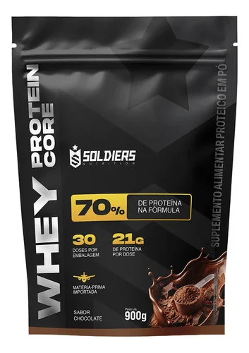 Whey Core 70% Proteína Concentrada Chocolate 900g - 30 Doses