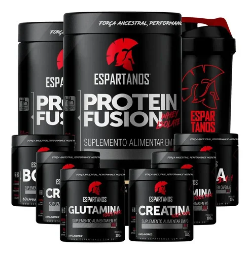Whey protein Espartanos Fusion em pó sabor Chocolate/Morango x 900g de 9 un