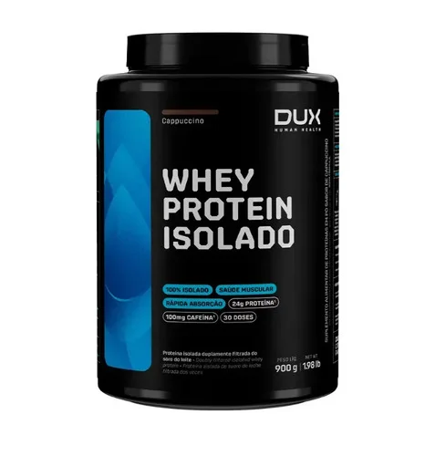 Whey Protein Isolado Dux Nutrition - Pote 900g Sabor Cappuccino