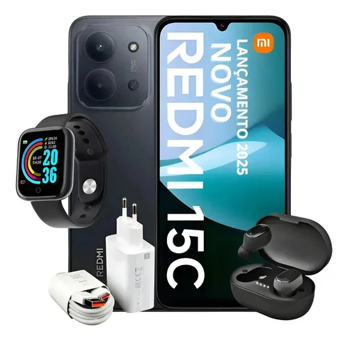 Xiaomi Redmi 15c 2 Chip's 16ram 256gb Top 1 Global + Brindes Preto