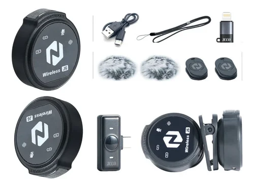 Zcco J6-f Microfone Lapela Sem Fio Type C +lightning 2interf