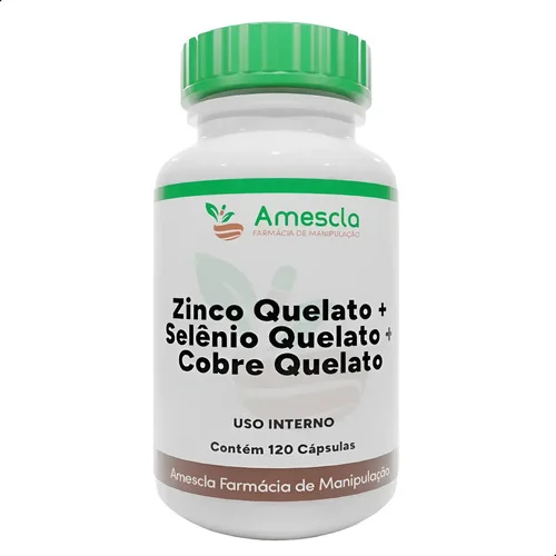 Zinco 30mg + Selênio 100mcg + Cobre 1mg 120 Capsulas Sem Sabor
