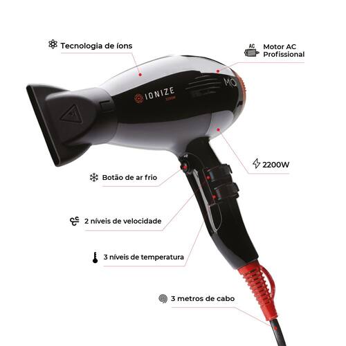 Kit Mq - Secador Ionize 2200W 127V + Chapinha Max480 Slim Bivolt