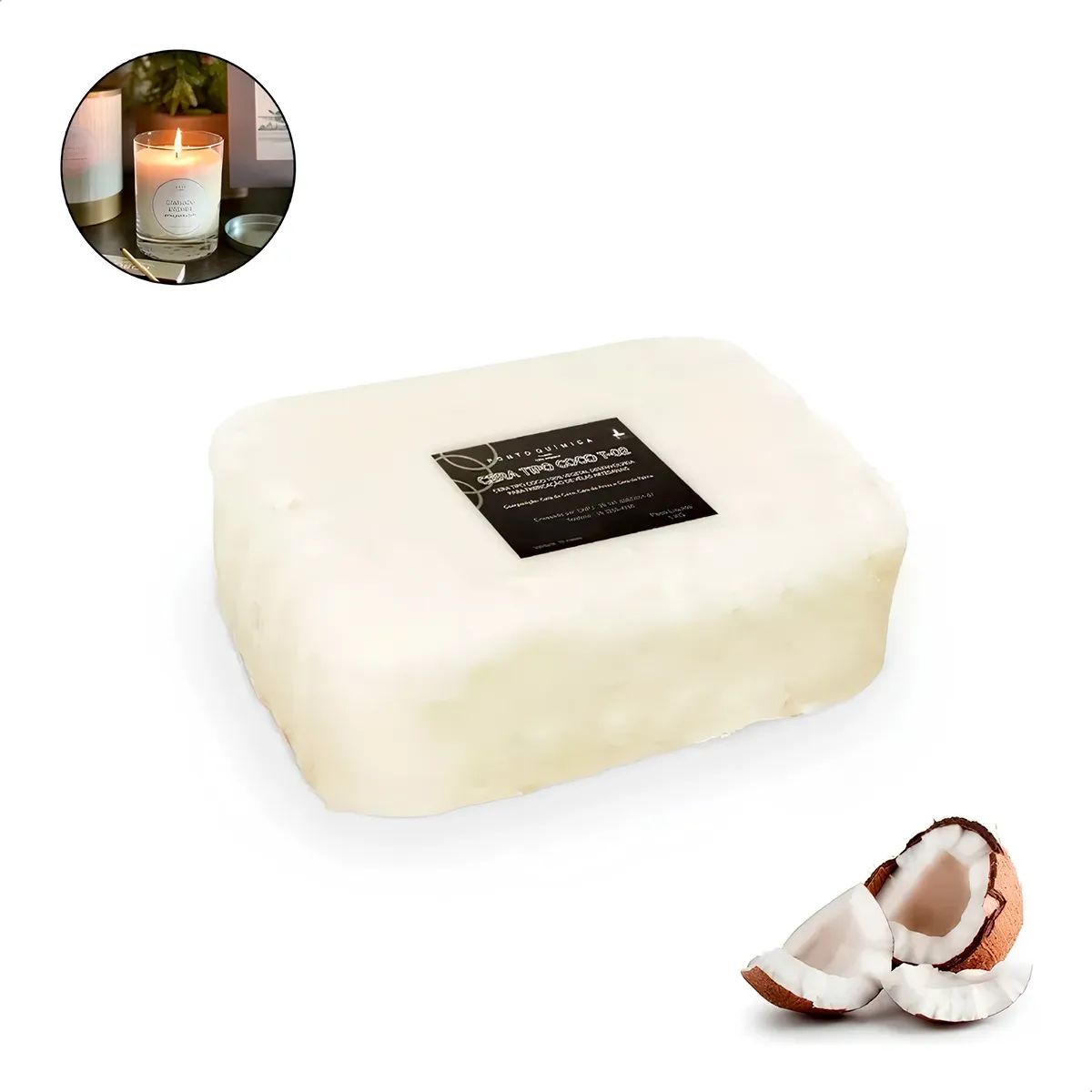 1kg Cera de Coco T02 Ponto Química para Velas 100% Vegetal