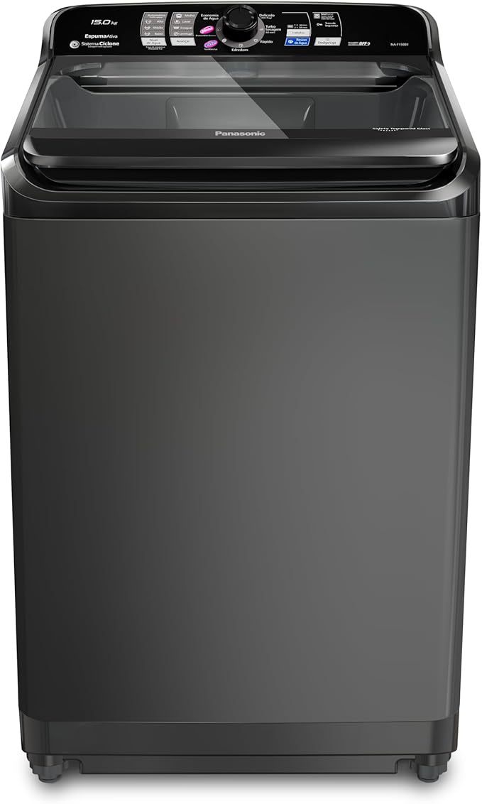 Panasonic Máquina de Lavar 15kg Titânio 220v NA-F150B1T