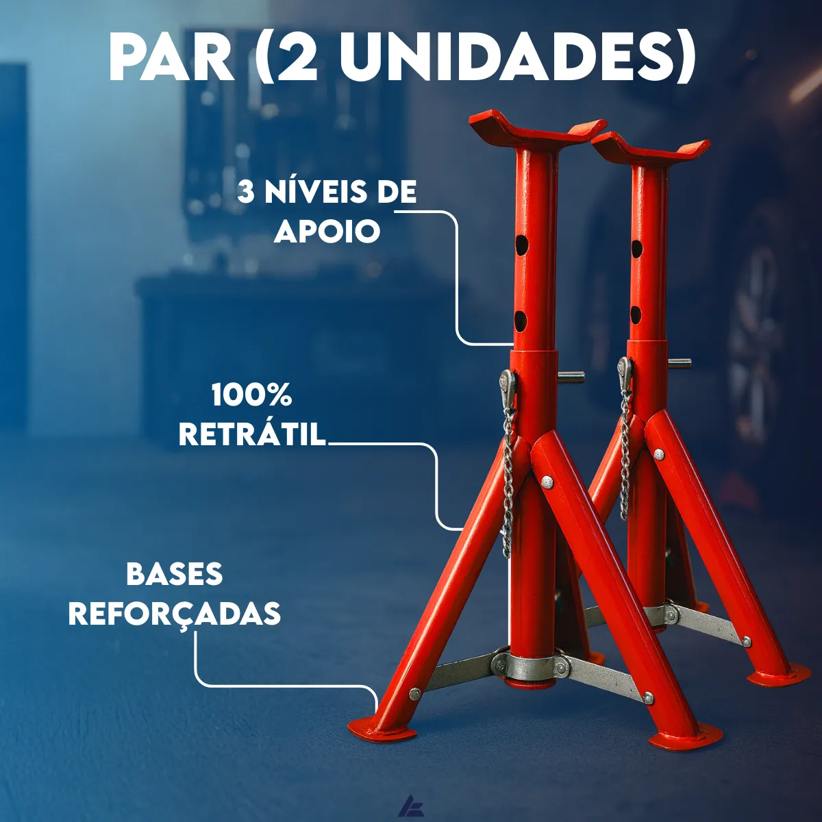 Par Cavalete Carro Automotivo Bargas 2t  Veículos De Passeio
