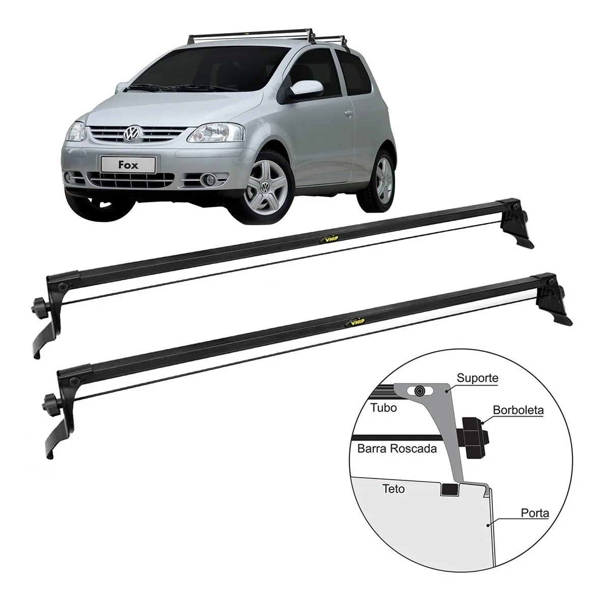 Rack De Teto Bagageiro Fox 2008 2009 2010 2011 2016 2 Portas