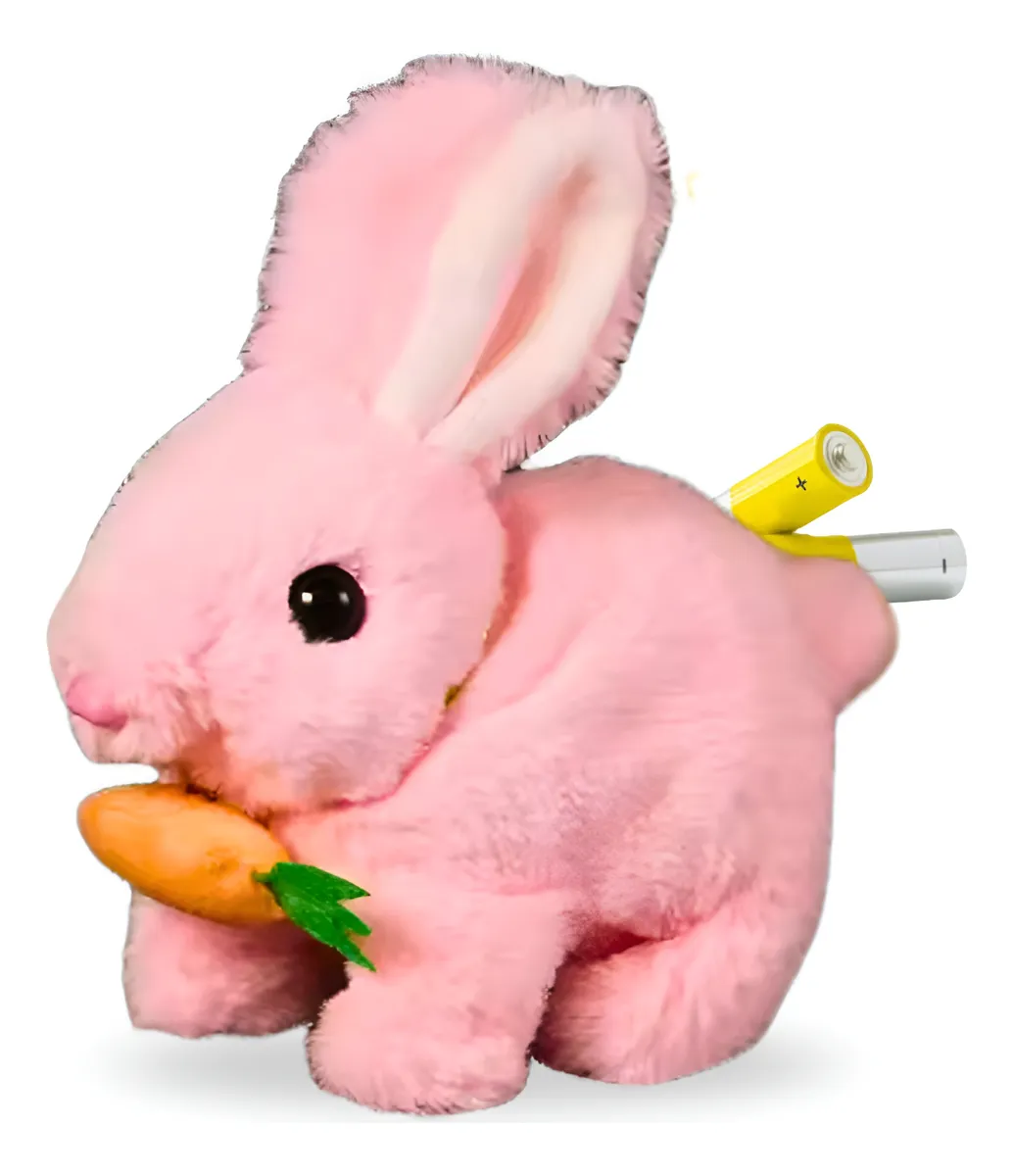 Coelho De Pelúcia Páscoa Pula Emite Som Brinquedo Infantil