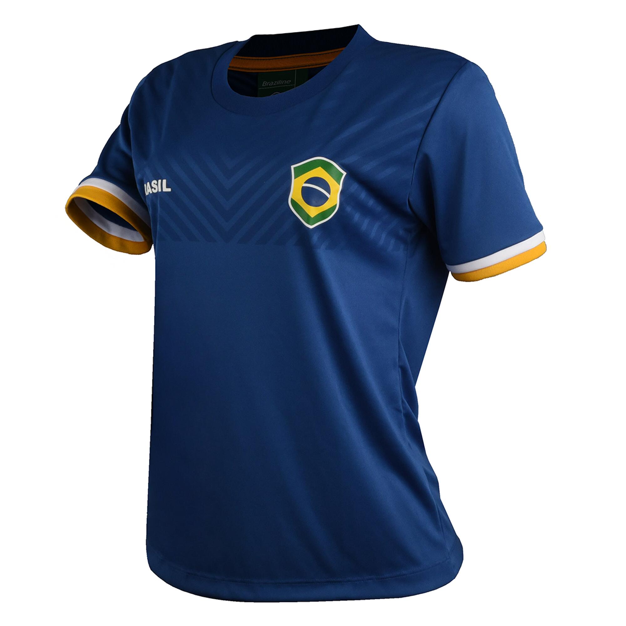 Camisa Feminina de Futebol Brasil Copa 26 Braziline Azul