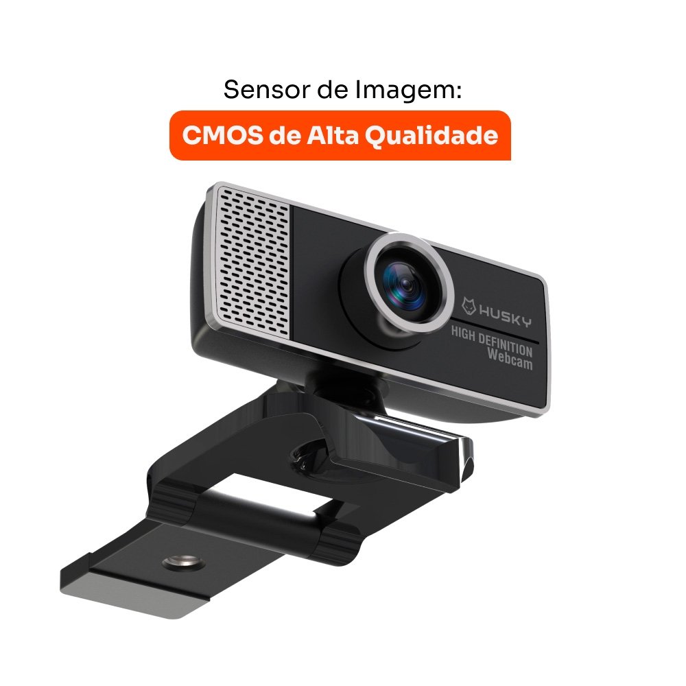 Webcam Husky Focus HD 720p, 30fps, Microfone Integrado, USB - HWE100