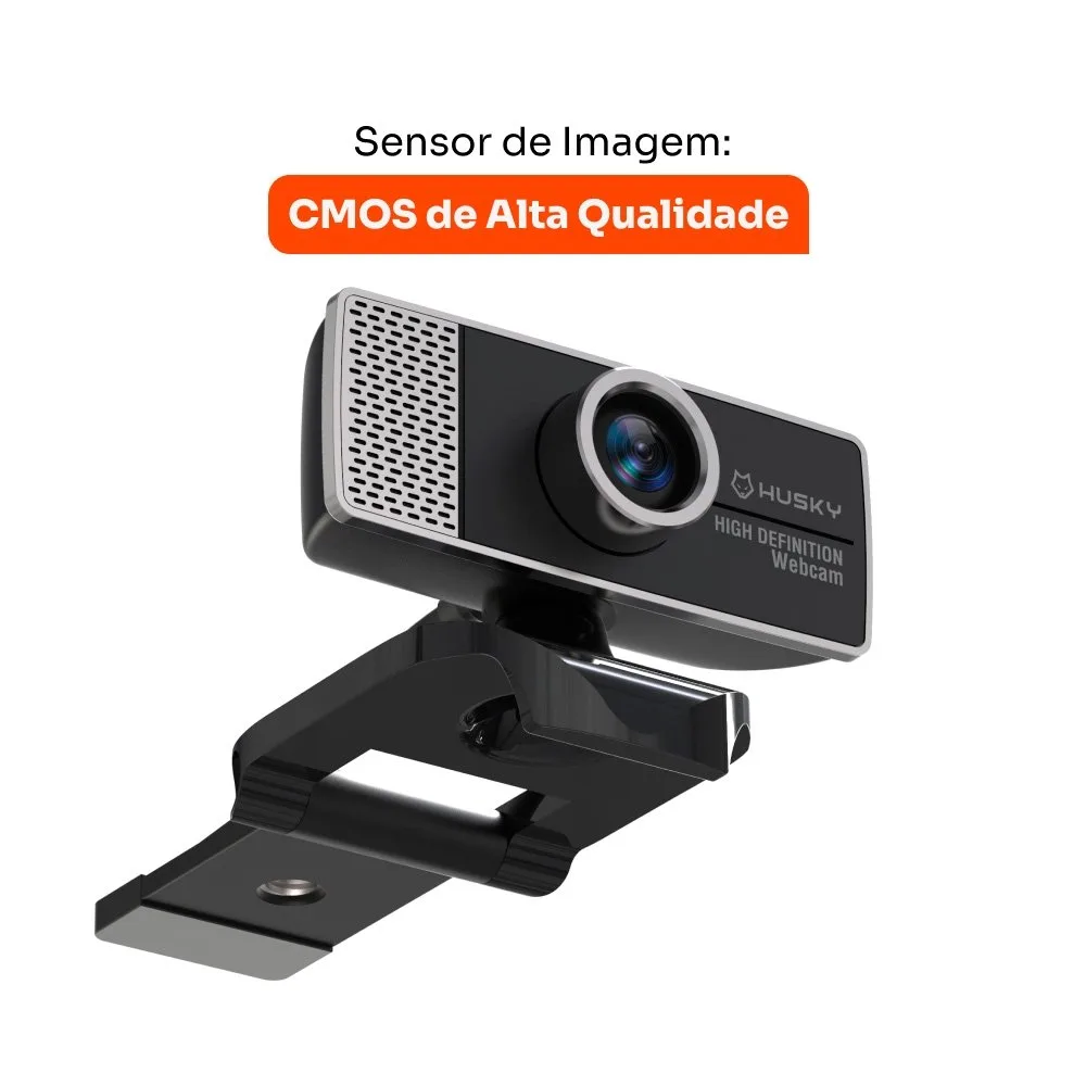 Webcam Husky Focus HD 720p, 30fps, Microfone Integrado, USB - HWE100