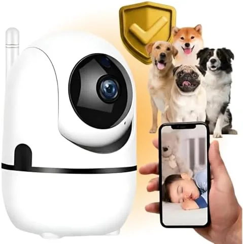 Câmera Babá Eletrônica Wi-Fi Full HD 1080p – Visão Noturna, Áudio Bidirecional, Alerta de Movimento no Celular | Visão Panorâmia 360° e Segurança da Casa