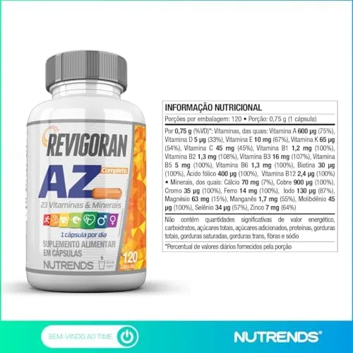Revigoran A-Z Multivitamínico Completo 120 cápsulas, Nutrends
