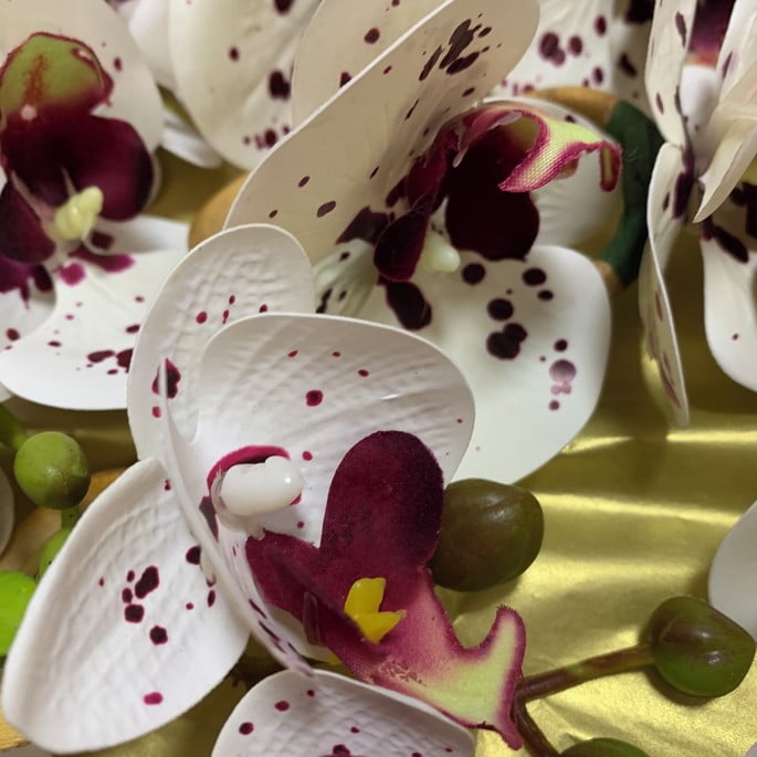 Kit 12 Argolas Guardanapos Orquídeas Branca