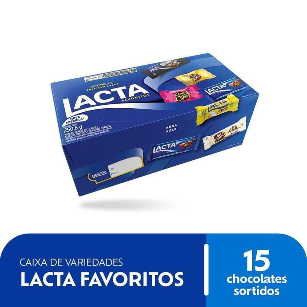 Caixa de Bombons Variedades Chocolate Lacta Favoritos 250g