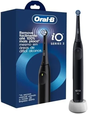 Escova de Dente Elétrica Oral-B Series iO2 para dentes 100% mais Limpos vs. uma Escova de Dente Manual Regular