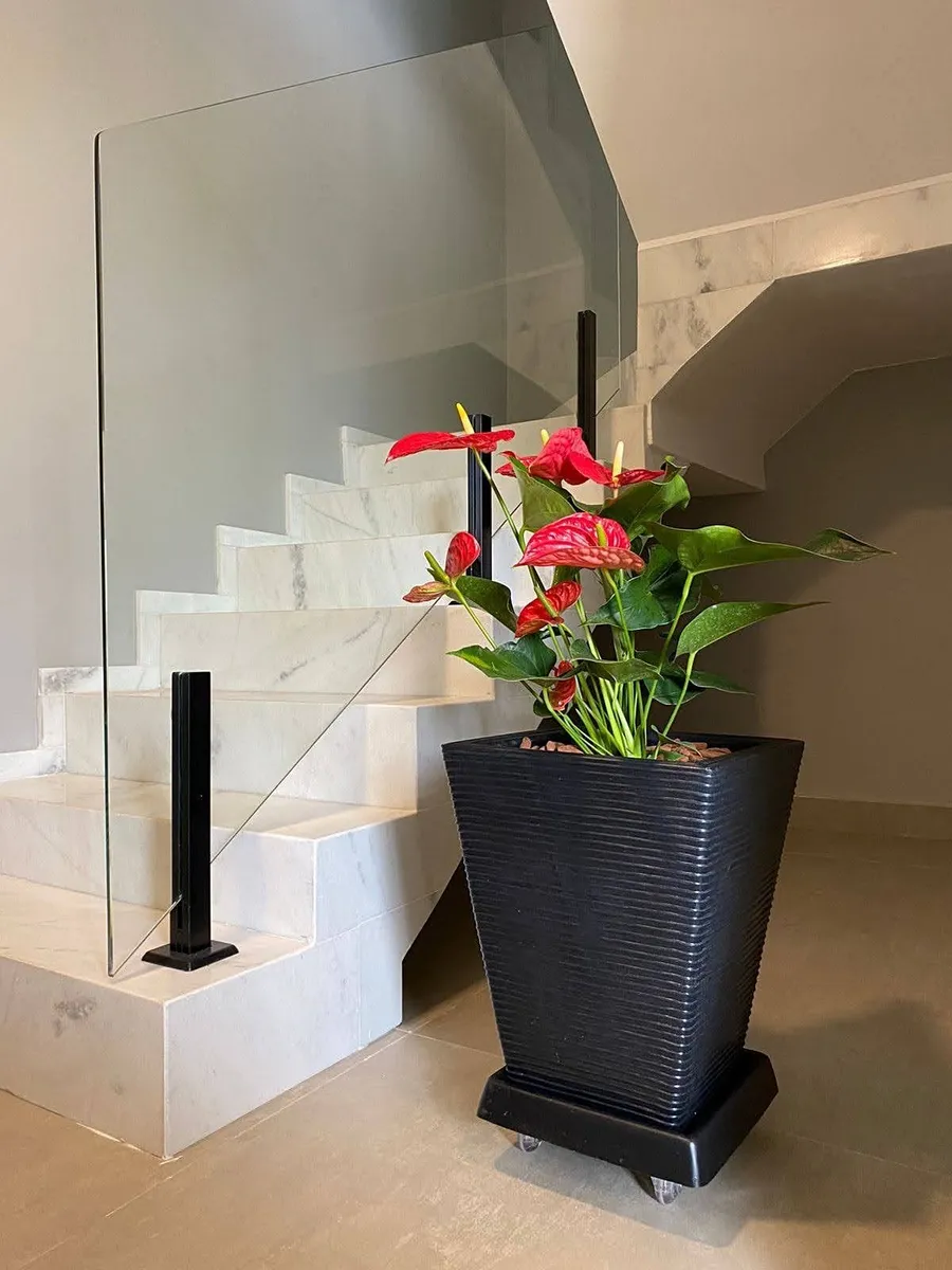 Suporte Rodizios Base P/ Vasos Quadrado Silicone Gel Q 25x25