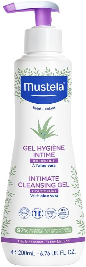 Mustela Gel Higiene Áreas Delicadas 200ml - Sabonete líquido área íntima dos Bebês e Crianças - com 97% de ingredientes de origem natural e pH fisiológico - Mustela Bebê e Criança