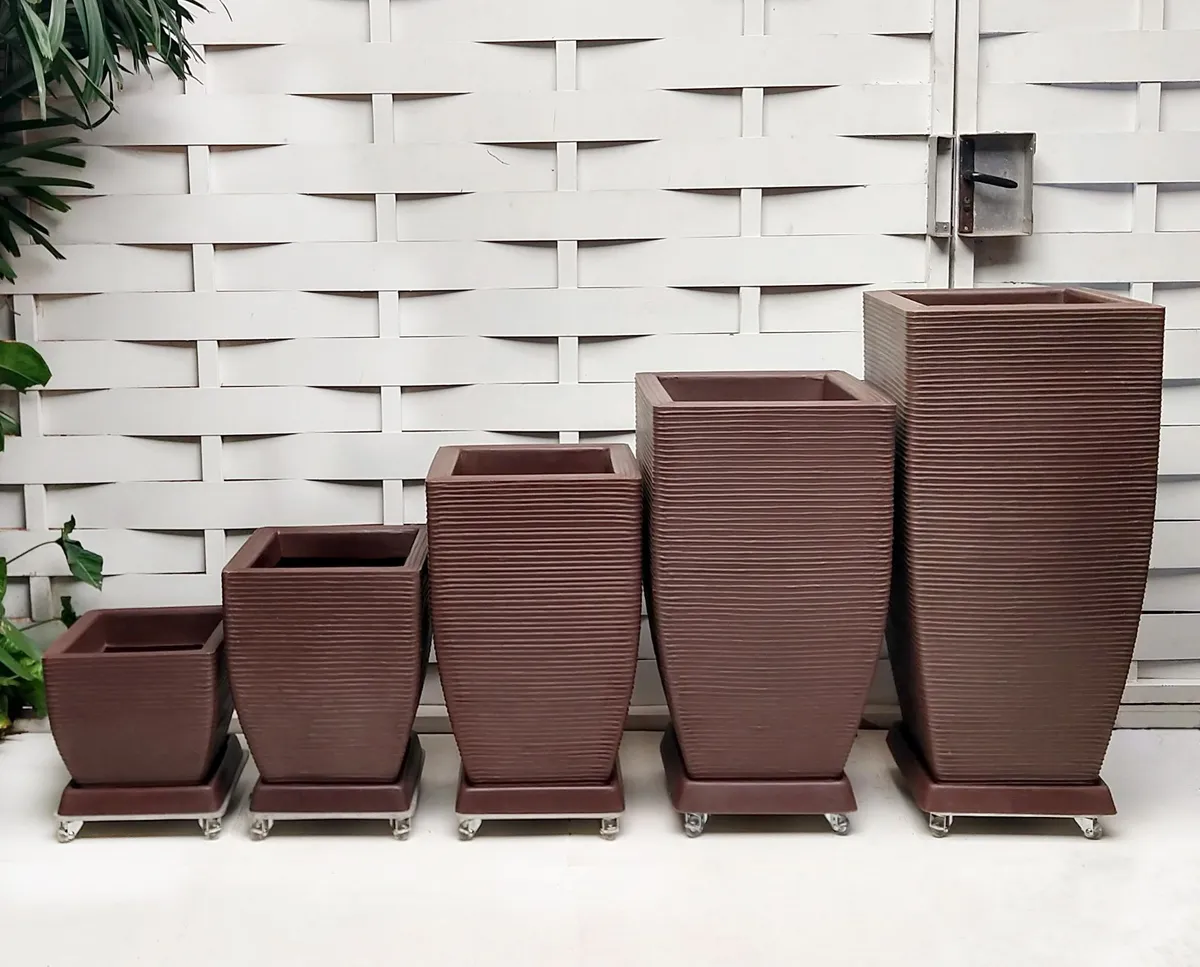 Suporte Vaso Apoio Aluminio Rodinha + Forte Q Madeira 35x35