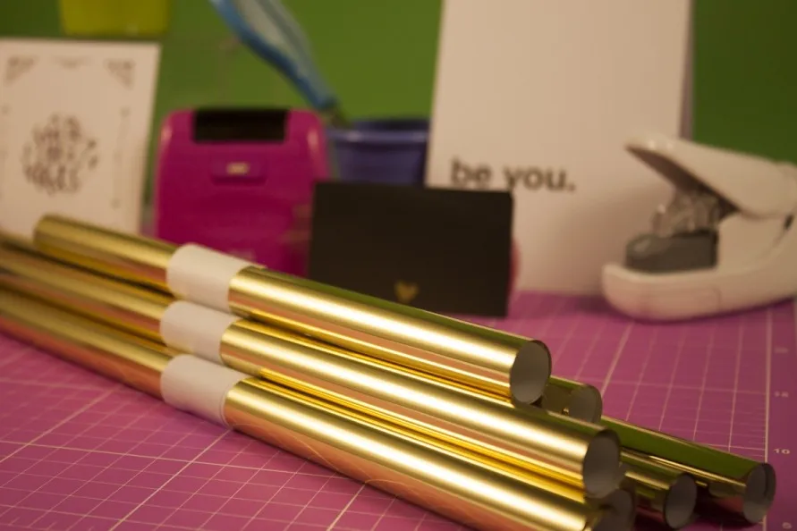 Foil P/ Scrapbook E Convites Ouro 30 Cm Larg 10 Metros