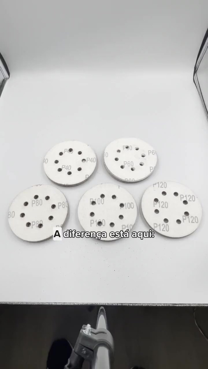 Kit 50 Disco Lixa 125mm 40 60 80 100 120 Lixadeira Orbital