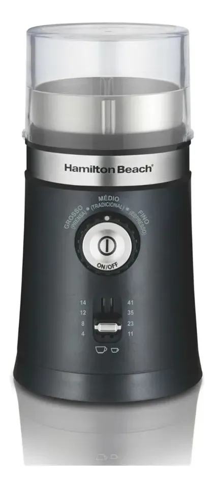 Moedor Automático Ajustável Com Controle De Granulação Triturador Secos Sementes Grãos Café Cuba Removível E 2 Lâminas Em Aço Inox Doméstico - Hamilton Beach