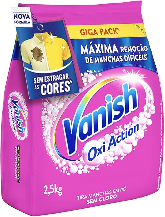 Vanish Tira Manchas Em Pó, Multi Power Oxi Action, para Roupas Coloridas Refil 2,5Kg