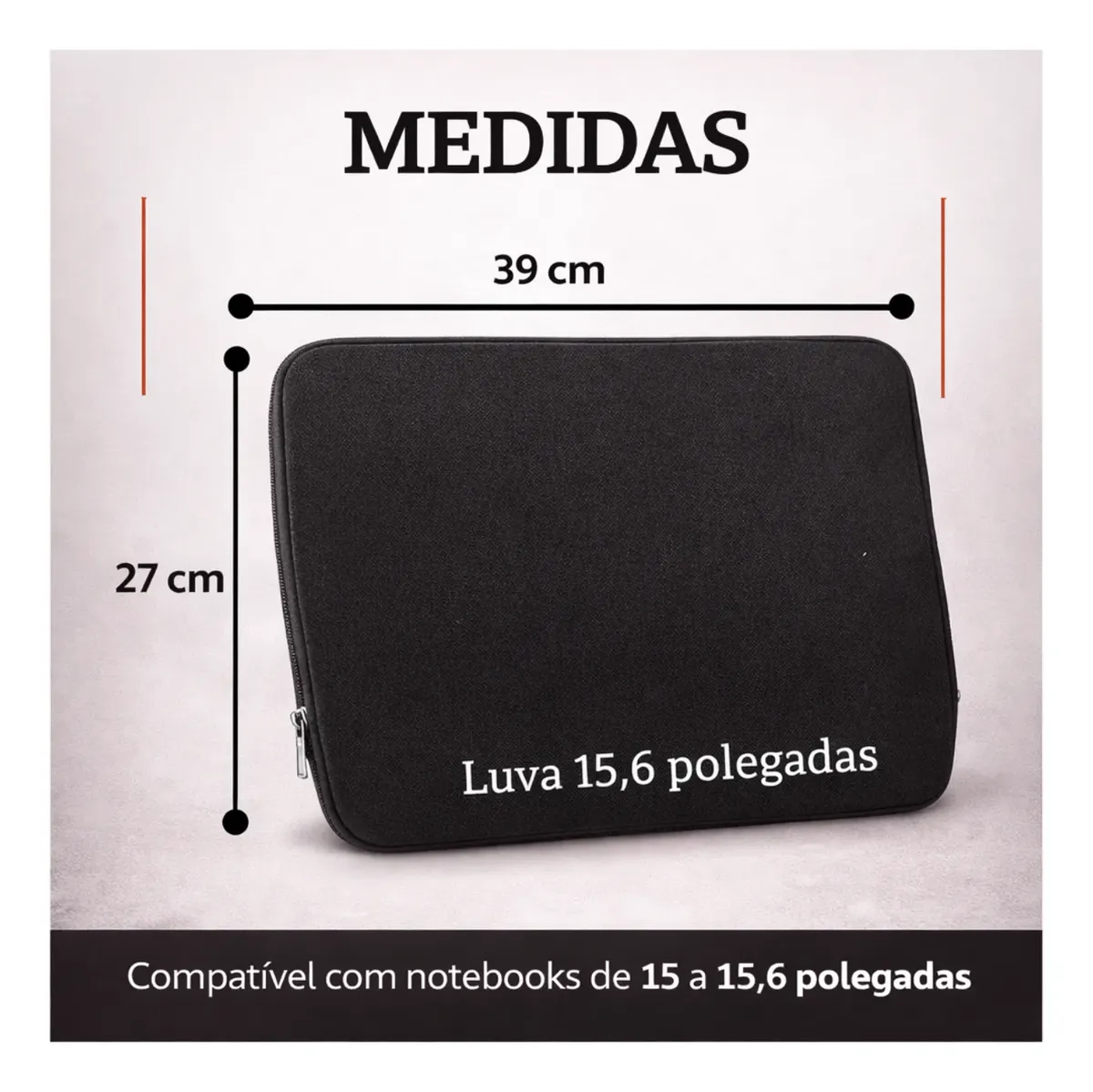 Case Luva Com Ziper Pàra Notebok De 15 15,6 Polegadas