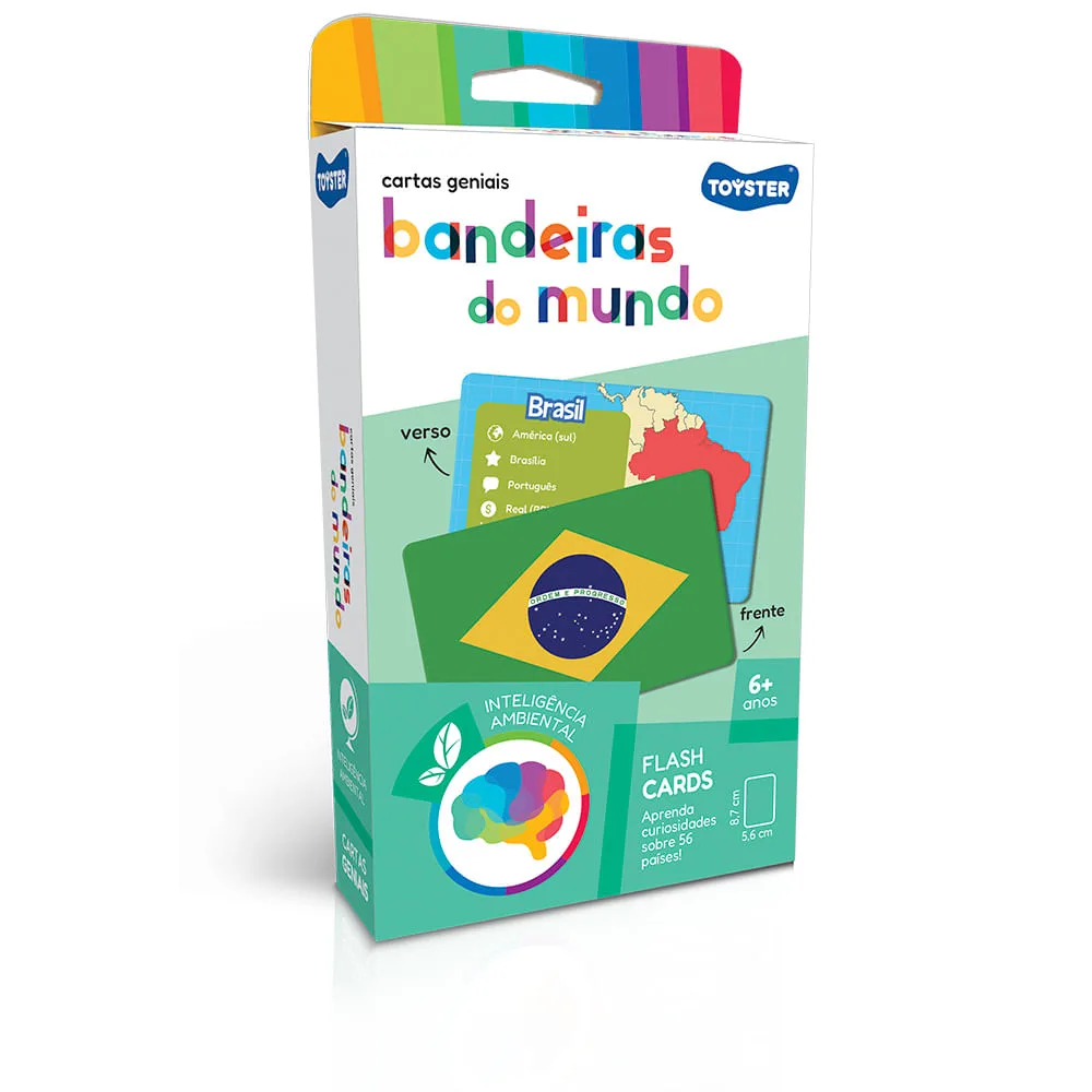 Jogo Educativo - Cartas Geniais - Bandeiras do Mundo - Toyster