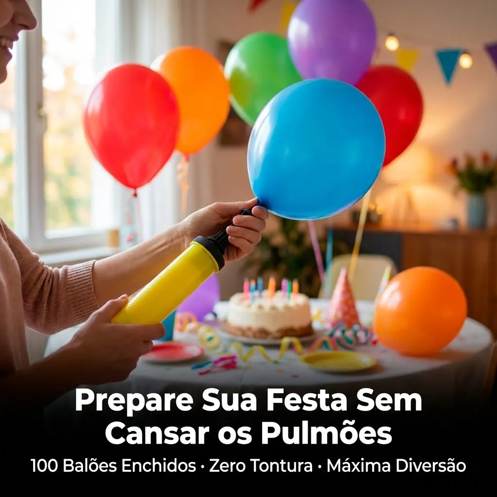 Bomba Para Inflar Balão Inflador Enchedor Bexiga Promoção