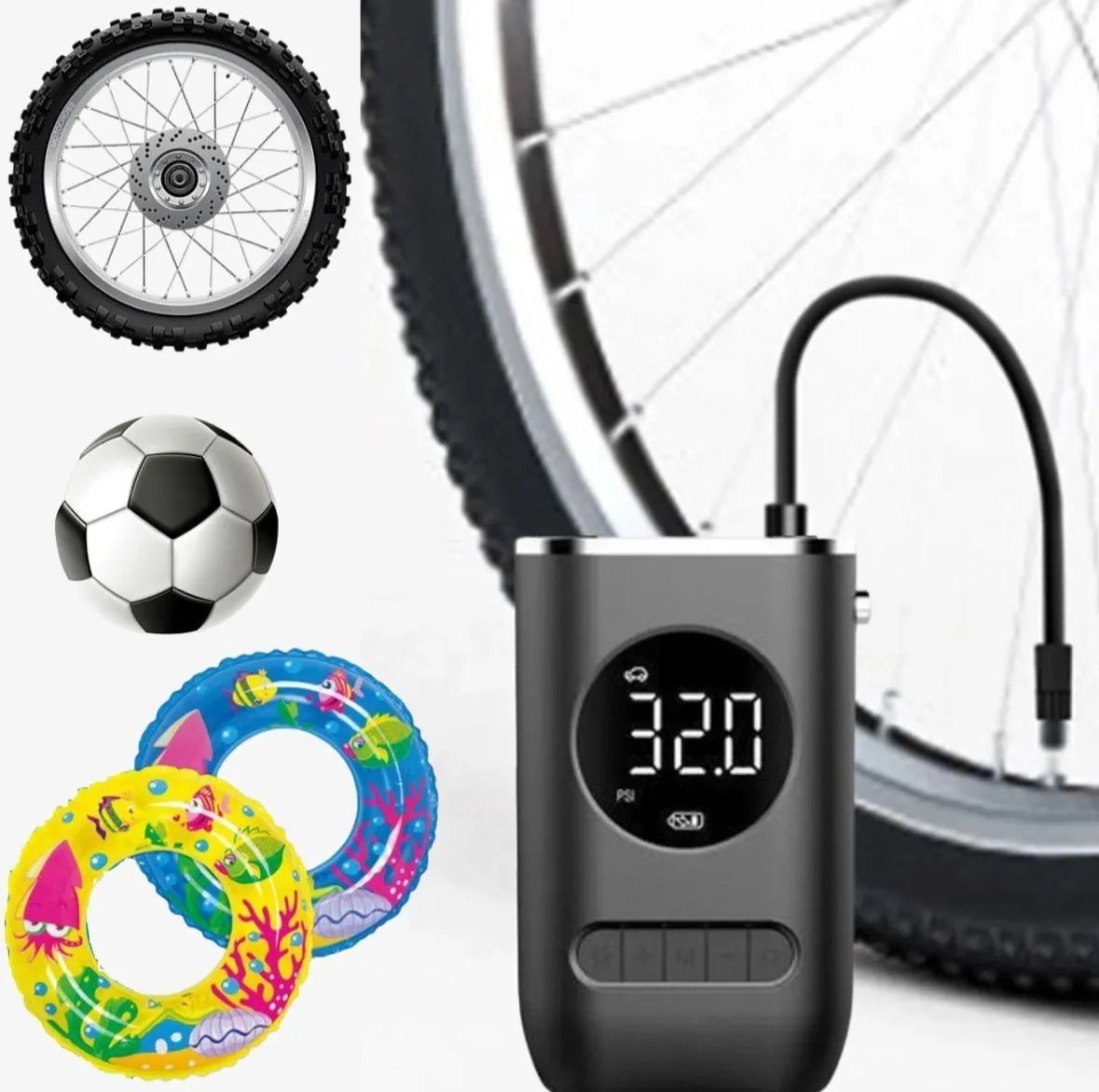 Calibrador De Ar Digital Para Pneu Portátil Compressor Usb