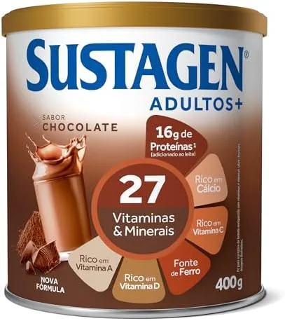 Complemento Alimentar Sustagen Adultos+ Sabor Chocolate - Lata 400g