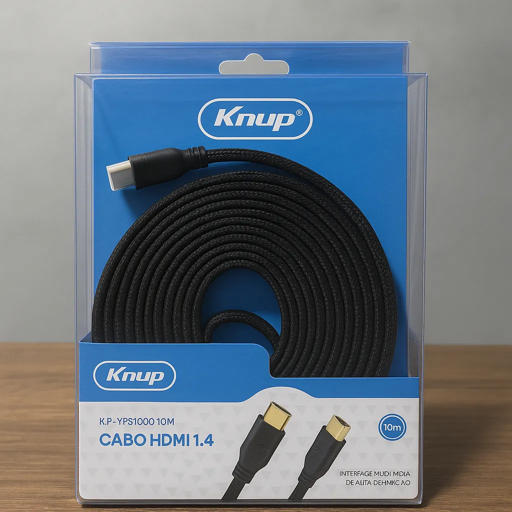 Cabo Hdmi 10 Metros 10m Flat Knup Ultra Hd 4k Nylon Ouro 24k