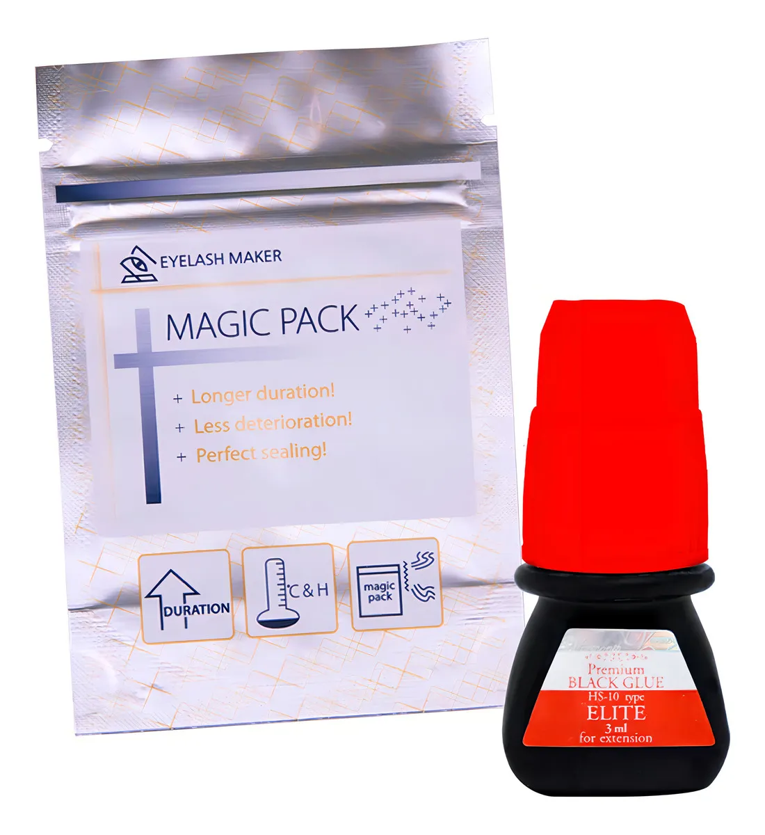 Cola Elite Hs 10 Premium Black Glue 3ml Para Extensão De Cílios E Alongamento Cilios