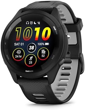 Garmin Smartwatch de corrida Forerunner 265, tela AMOLED colorida, métricas de treinamento e informações de recuperação