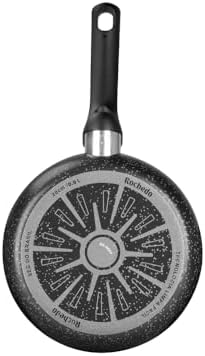 Frigideira Rochedo Stone Pro 20cm Preta com Efeito Pedra e Antiaderente Minerium, Alta Resistência e Durabilidade, Cabos Ergonômicos e Base Limpa Fácil
