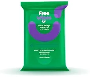Free Wipes Lenço Umedecido Antisséptico - Pack com 12 unidades