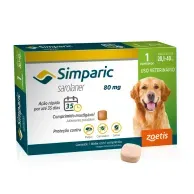 Antipulgas Simparic 80mg para Cães 20 a 40kg 3 comprimidos
