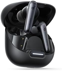 soundcore Liberty 4 NC da Anker, Fone de Ouvido Bluetooth Sem Fio, Redução de Ruído de 98,5%, Cancelamento Adaptativo para Ouvidos e Ambiente, Áudio Hi-Res, 50H de Bateria, Carregamento Sem Fio, Preto