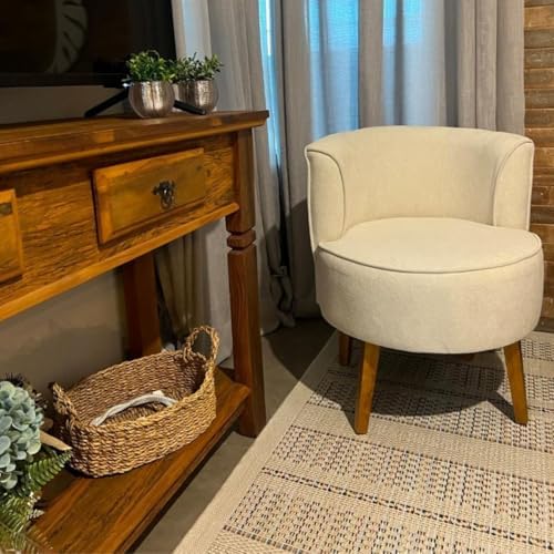 Kit 2 Poltronas Cadeira Elegante para Sala de Estar Tecido Veludo MOBLAN decor (Bege)