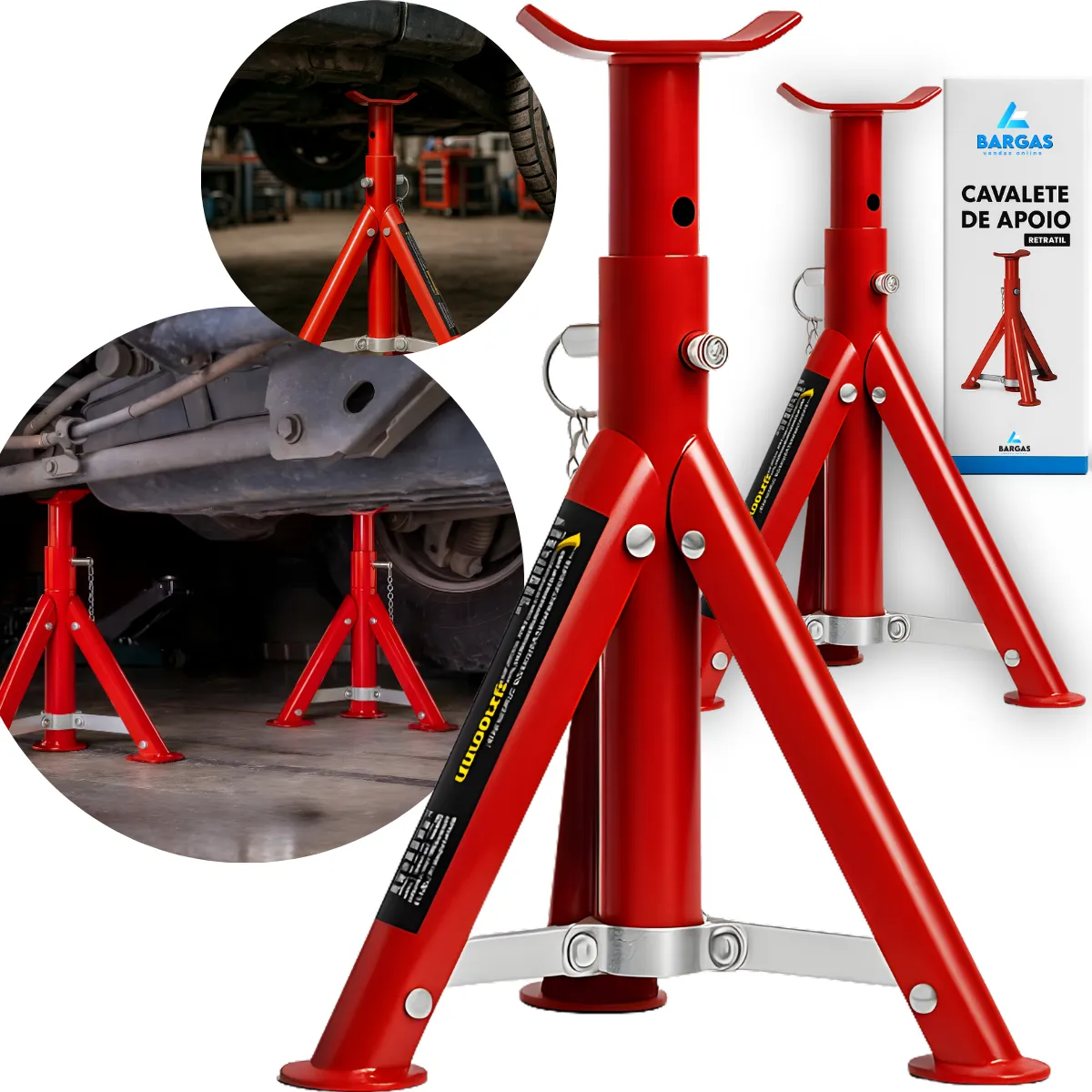 Par Cavalete Carro Automotivo Bargas 2t  Veículos De Passeio