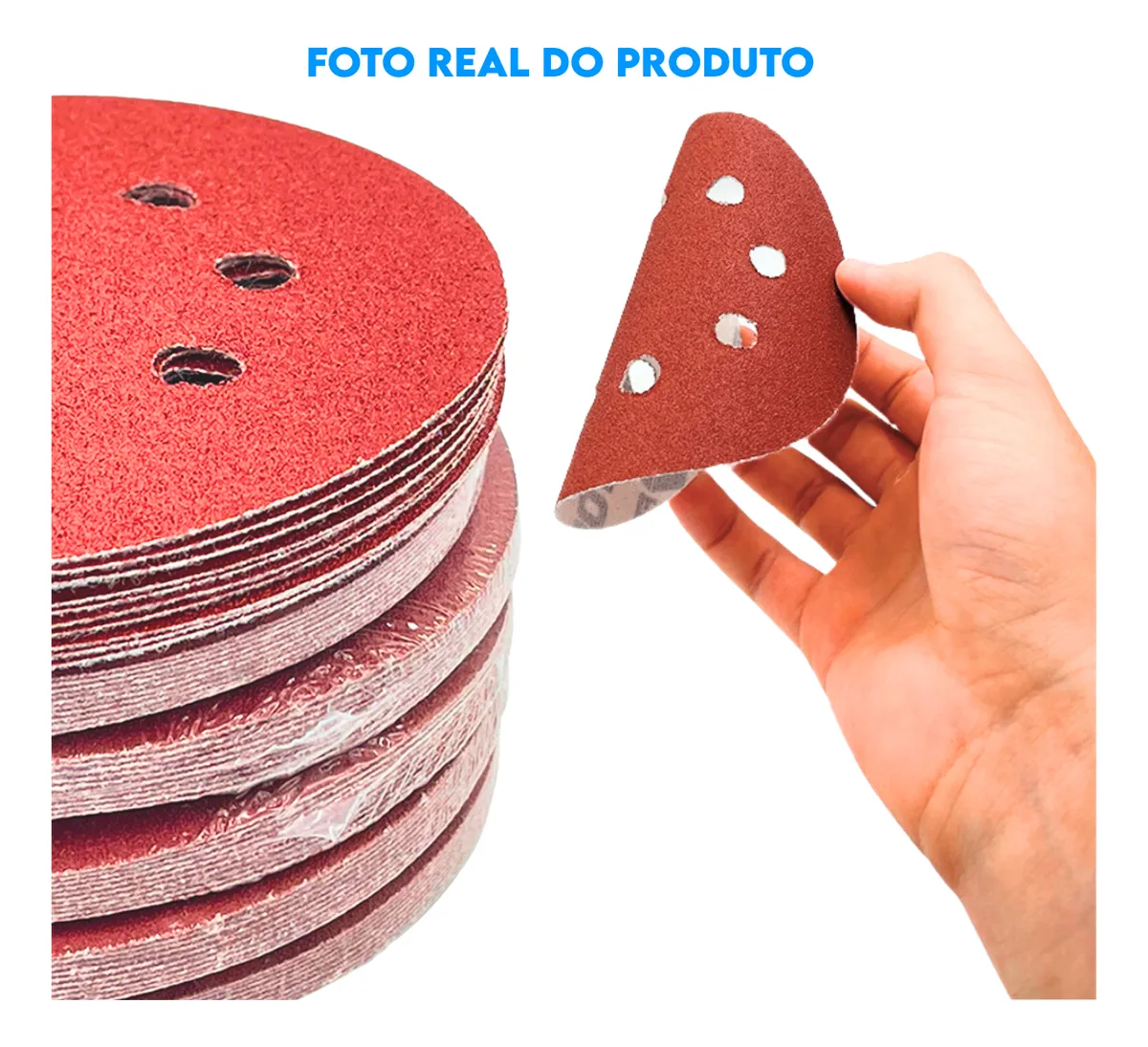 Kit 50 Disco Lixa 125mm 40 60 80 100 120 Lixadeira Orbital