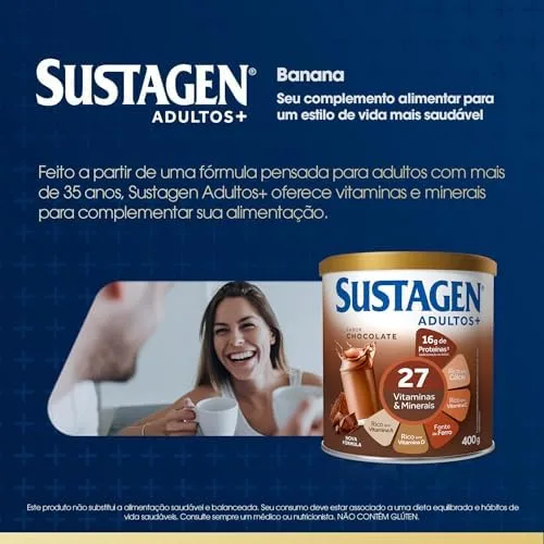Complemento Alimentar Sustagen Adultos+ Sabor Chocolate - Lata 400g