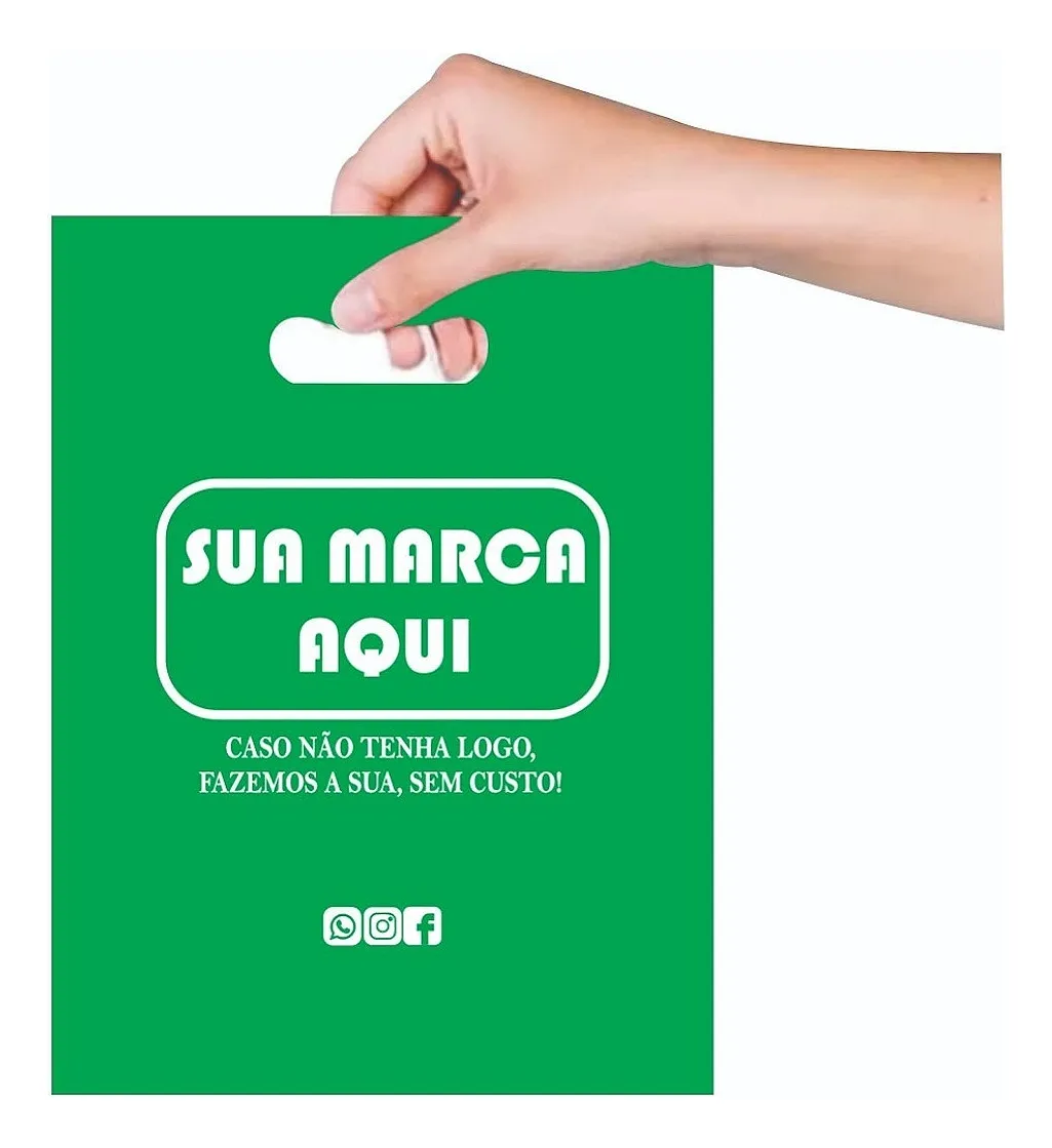 1000 Sacolas Personalizadas 15x20 P/biju,óticas,cosméticos